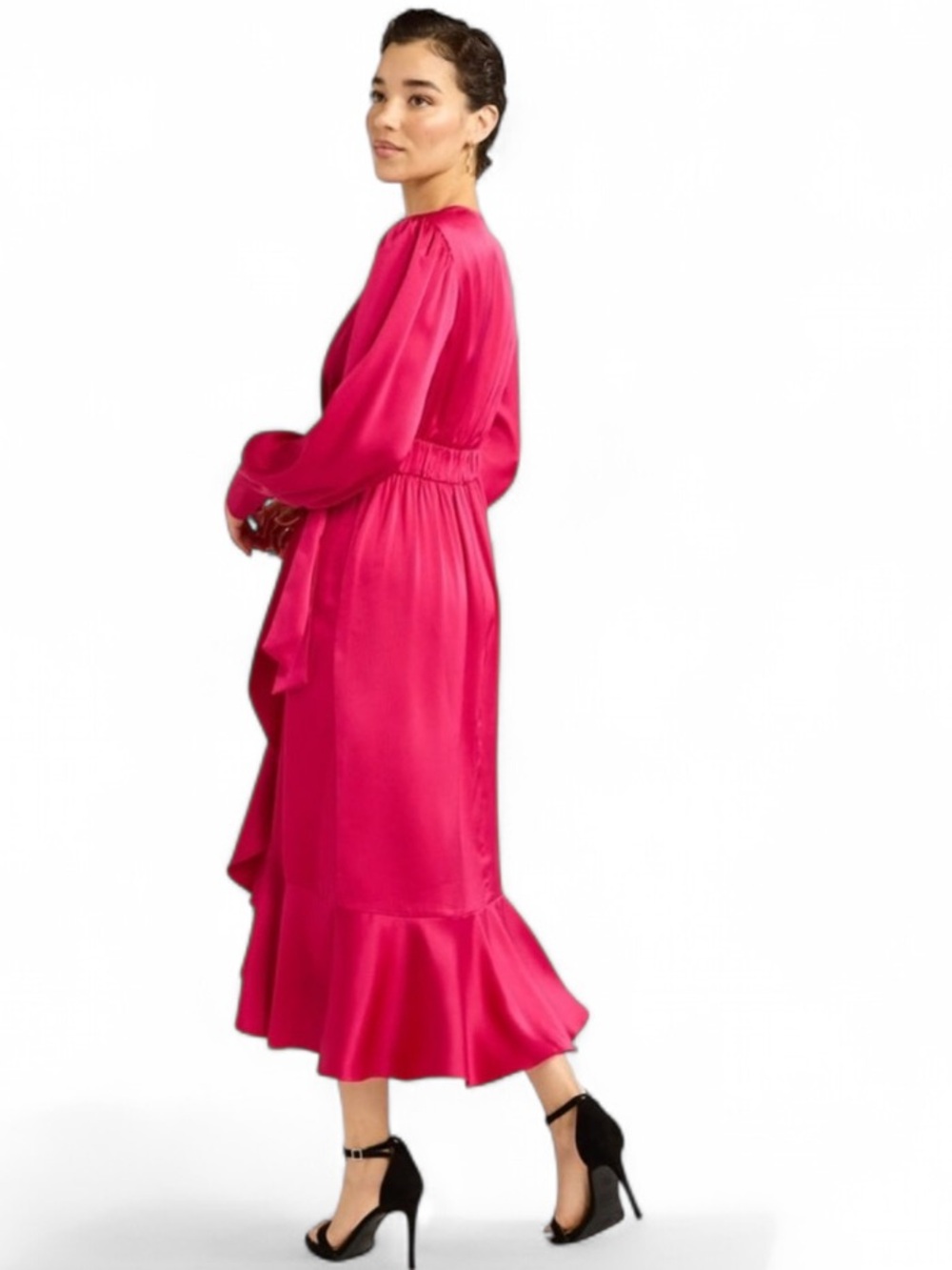 Sofia by sofia vergara Fuchsia Wrap-Style Long Sleeve Dress - Picture 3 of 10